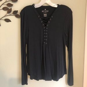 3/$25💥 AEO Lace Up 🦅 Long Sleeve